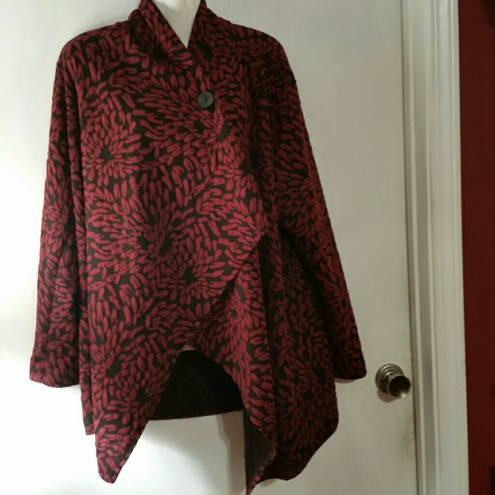 Bobeau Wrap Sweater - One Button - Size 2XL